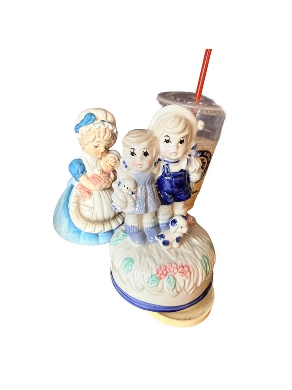 Vintage wind up musical Man woman piano boy girl baby 5 pieces 4 musical - Picture 2 of 16